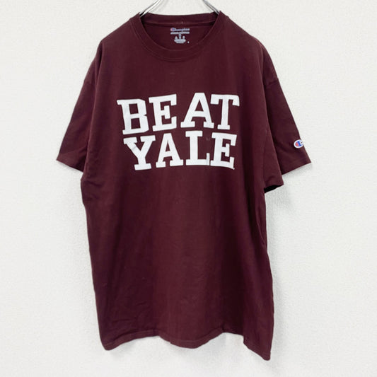 Champion　チャンピオン　半袖プリントTシャツ　カレッジT　ボルドー　XLサイズ
