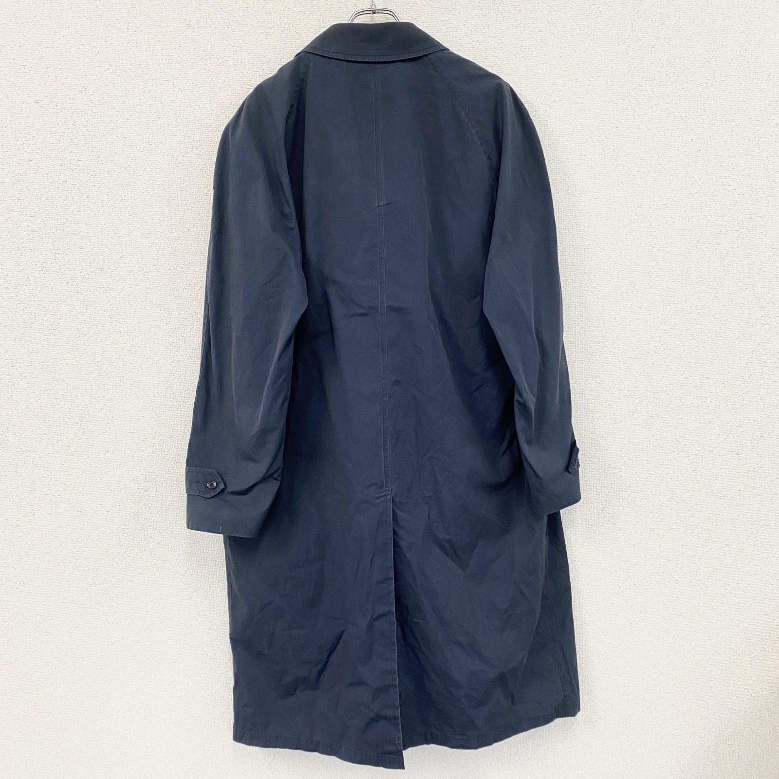 LONDON FOG　ロンドンフォグ　トレンチコート　比翼仕立て　紺　ネイビー　44サイズ　古着
