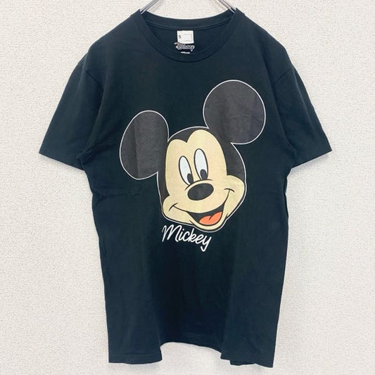 古着 used　Disney　ディズニー　半袖プリントTシャツ　Mickey Mouse　ミッキーマウス　ブラック　黒　Sサイズ