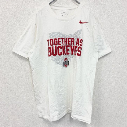 古着 used　NIKE　ナイキ　半袖プリントTシャツ　オハイオステート・バックアイズ　スウッシュロゴ　ホワイト　白　Lサイズ