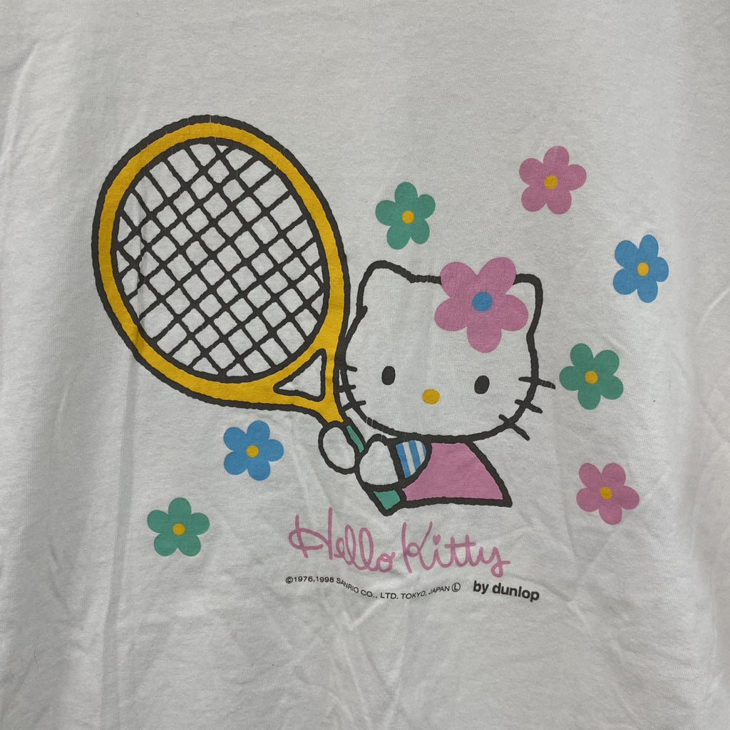 古着 used　～90s　DUNLOP　ダンロップ　HELLO KITTY　ハローキティ　半袖Tシャツ　シングルステッチ　ヴィンテージ　ホワイト　Lサイズ