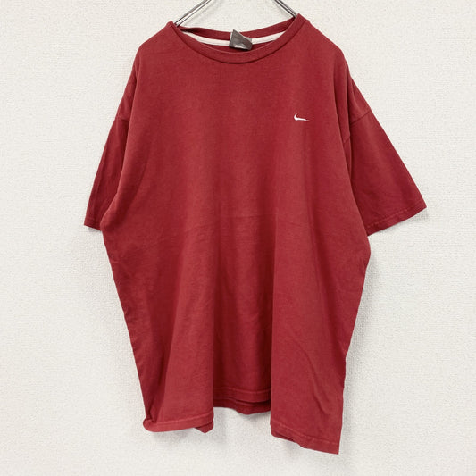 00s　NIKE　ナイキ　半袖プリントTシャツ　スウッシュロゴ　ヴィンテージ　赤　レッド　XLサイズ
