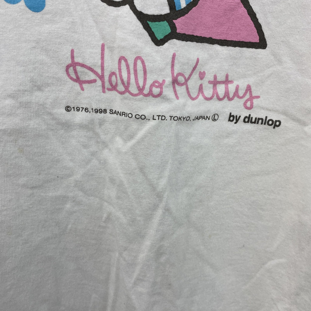 古着 used　～90s　DUNLOP　ダンロップ　HELLO KITTY　ハローキティ　半袖Tシャツ　シングルステッチ　ヴィンテージ　ホワイト　Lサイズ