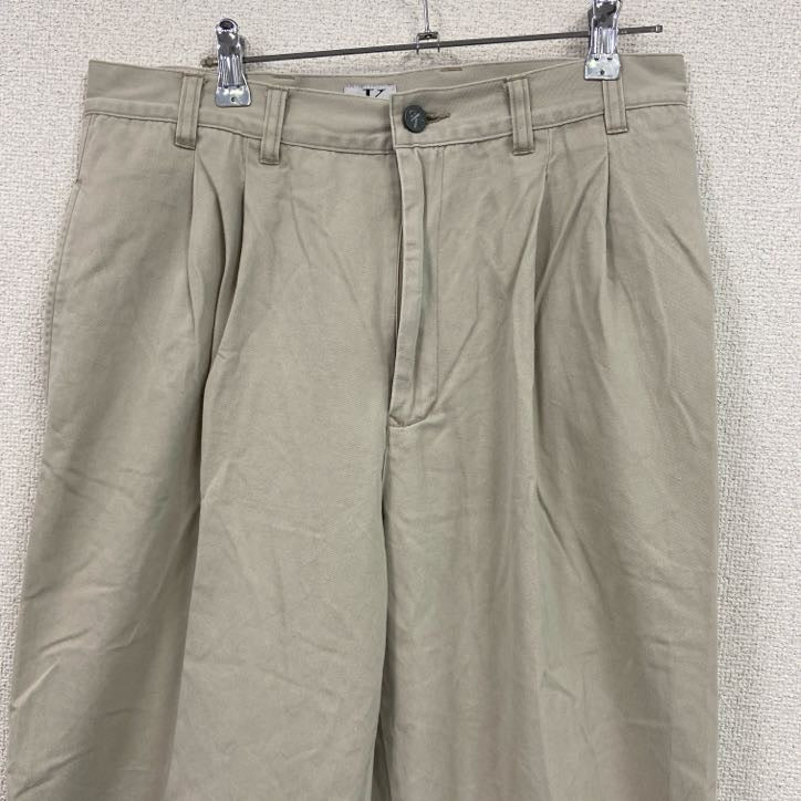 90s　Carvin Klein　カルバンクライン　チノパンツ　ジップフライ　ベージュ　33サイズ　古着