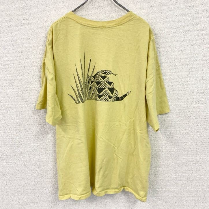 Platinum T's　プラチナム　半袖プリントTシャツ　ヴィンテージ　シングルステッチ　黄色　イエロー　XXXLサイズ　古着