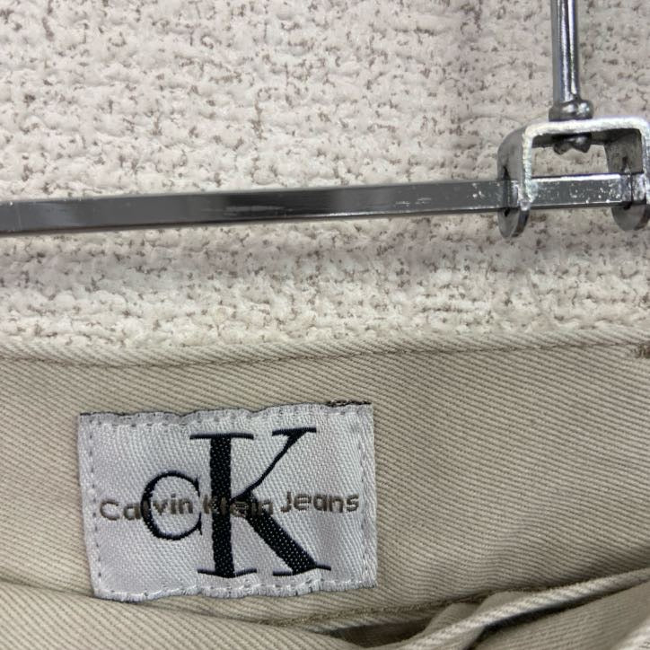 90s　Carvin Klein　カルバンクライン　チノパンツ　ジップフライ　ベージュ　33サイズ　古着