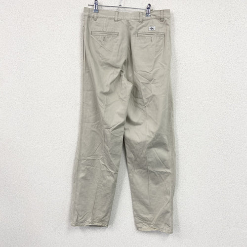 90s　Carvin Klein　カルバンクライン　チノパンツ　ジップフライ　ベージュ　33サイズ　古着