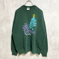 ～00s　FRUIT OF THE LOOM　フルーツオブザルーム　スウェット　クリスマス　グリーン　XLサイズ　古着