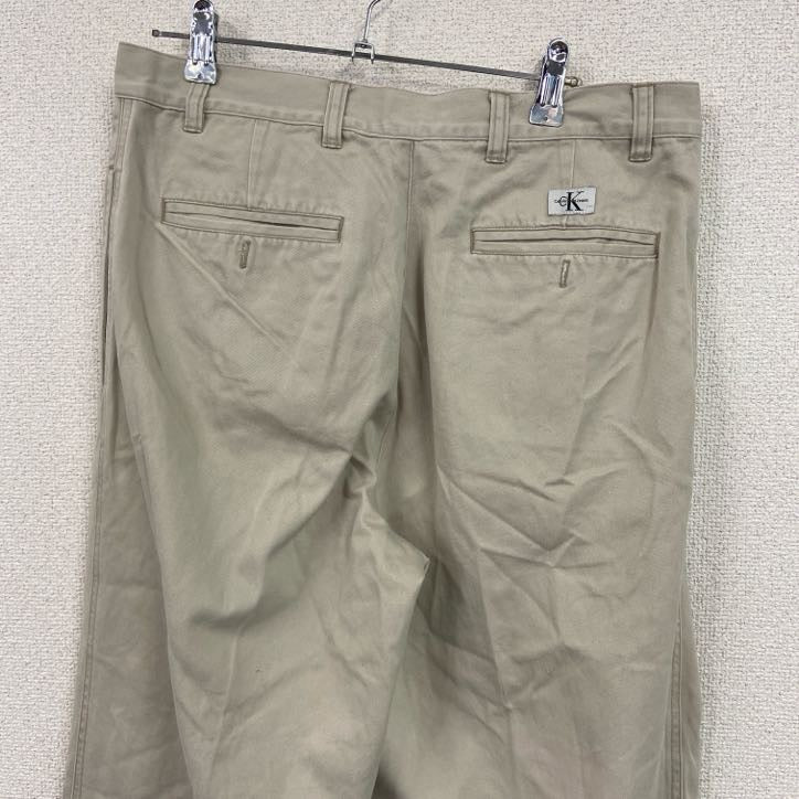 90s　Carvin Klein　カルバンクライン　チノパンツ　ジップフライ　ベージュ　33サイズ　古着