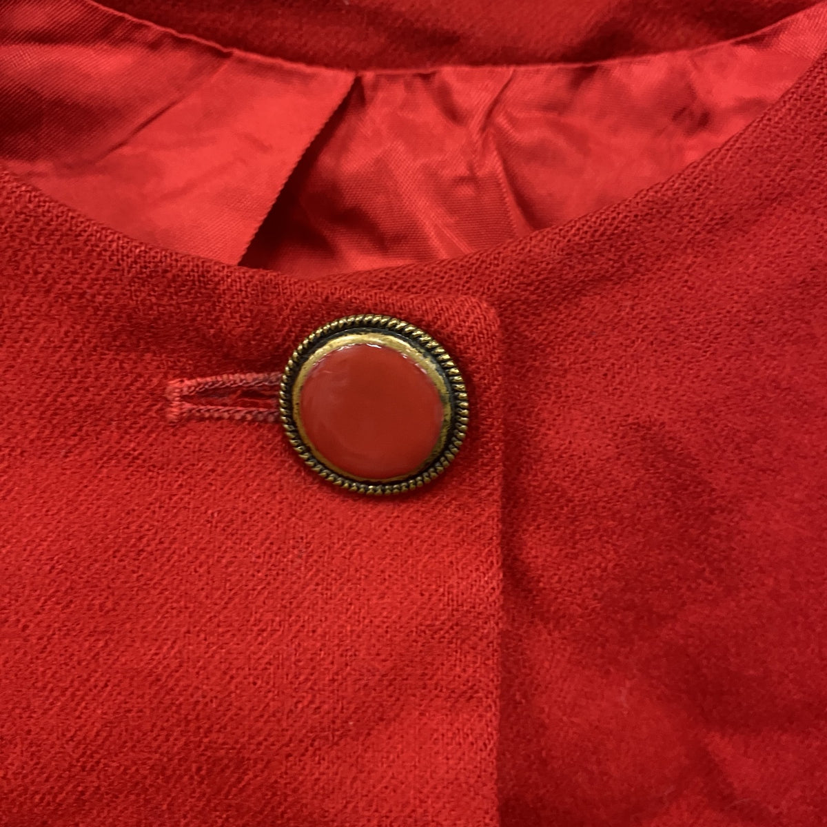 70s　PENDELTON　ペンドルトン　ウールノーカラージャケット　ヴィンテージ　赤　レッド　14サイズ　古着