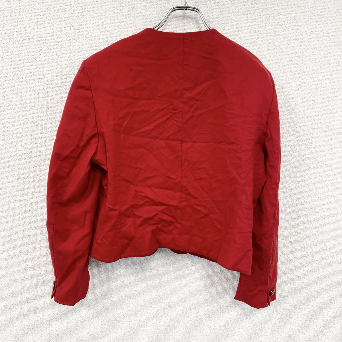 70s　PENDELTON　ペンドルトン　ウールノーカラージャケット　ヴィンテージ　赤　レッド　14サイズ　古着