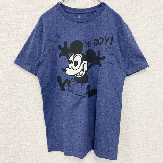 古着 used　Disney　ディズニー　半袖プリントTシャツ　ミッキーマウス　Mickey Mouse　ネイビー　紺　Sサイズ