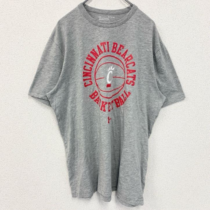 UNDER ARMOUR　アンダーアーマー　半袖プリントTシャツ　シンシナティ・ベアキャッツ　グレー　灰色　XLサイズ　古着