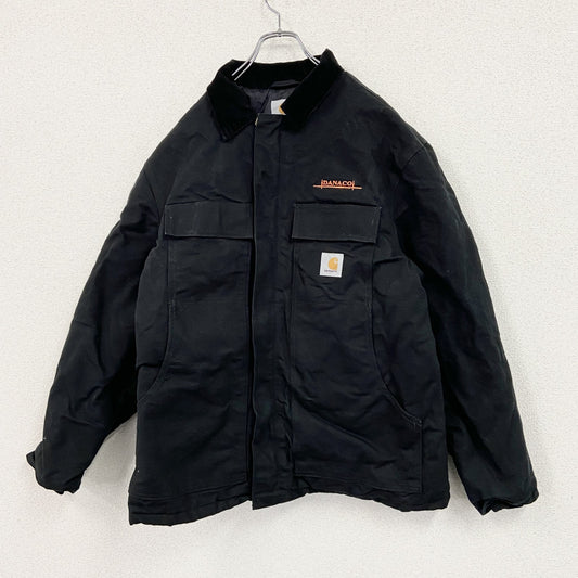 Carhartt　カーハート　トラディショナルコート　ダックジャケット　キルティングライナー　中綿入り　刺ロゴ　黒　ブラック　Lサイズ