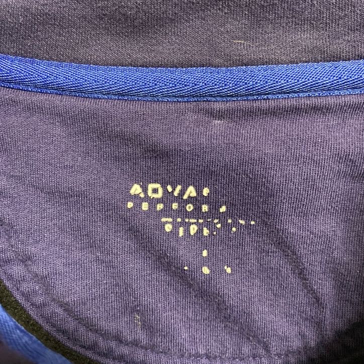 古着 used　IZOD アイゾッド　長袖ハーフジップスウェット　トレーナー　ワンポイントロゴ刺繍　ハイネック　ネイビー　Lサイズ