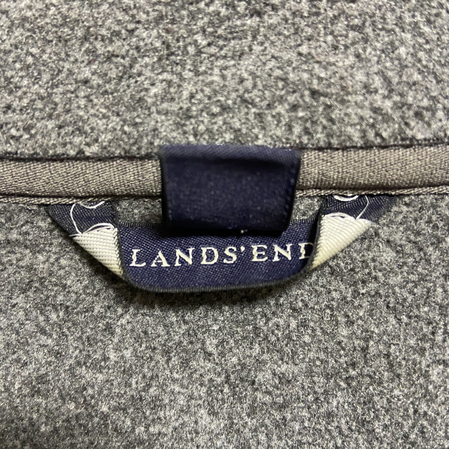 古着 used　LANDSEND　ランズエンド　長袖フリースジャケット　ハーフジップ　グレー　ビッグシルエット　3XLサイズ