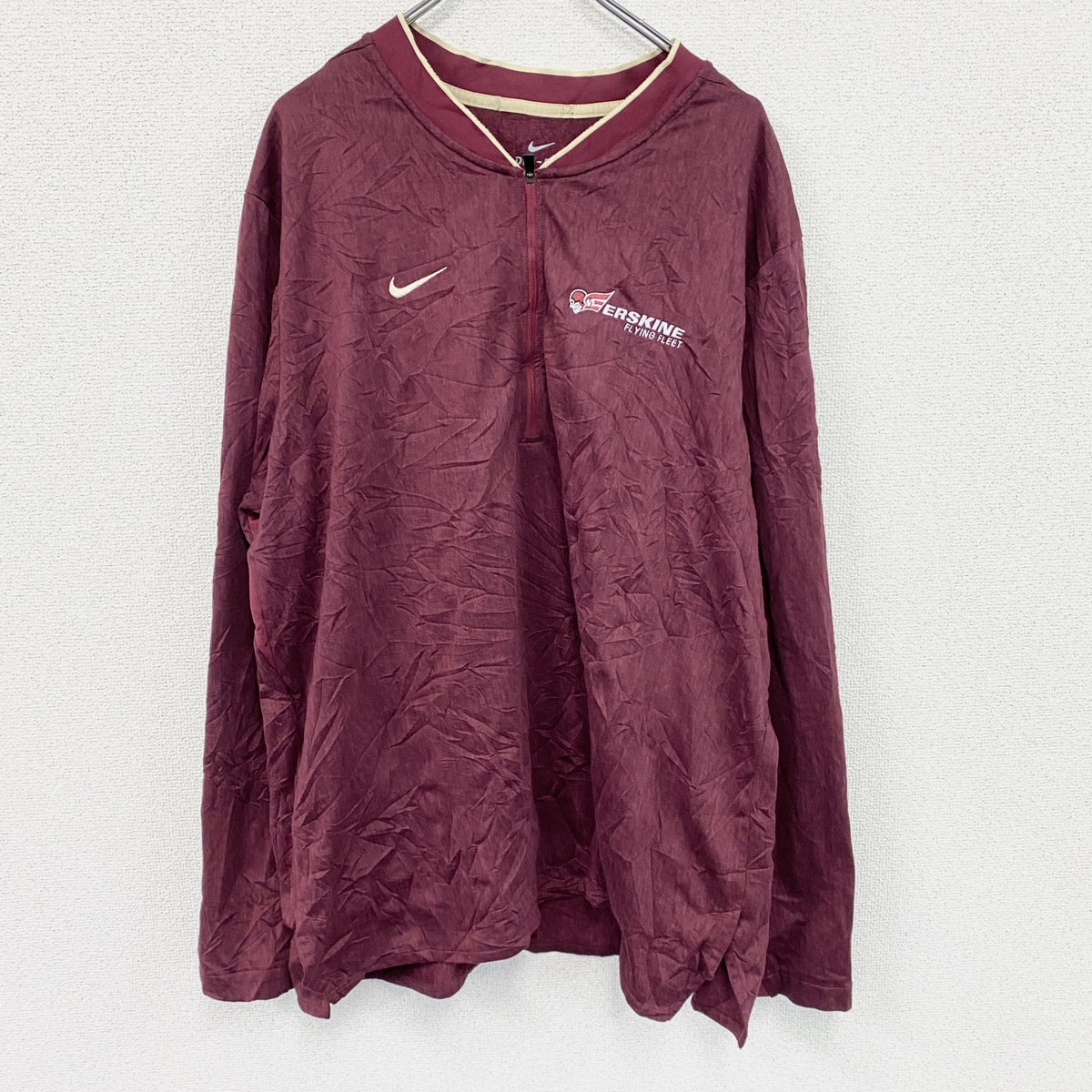 NIKE　ナイキ　ハーフジッププルオーバー　スウッシュ　ボルドー　2XLサイズ　古着