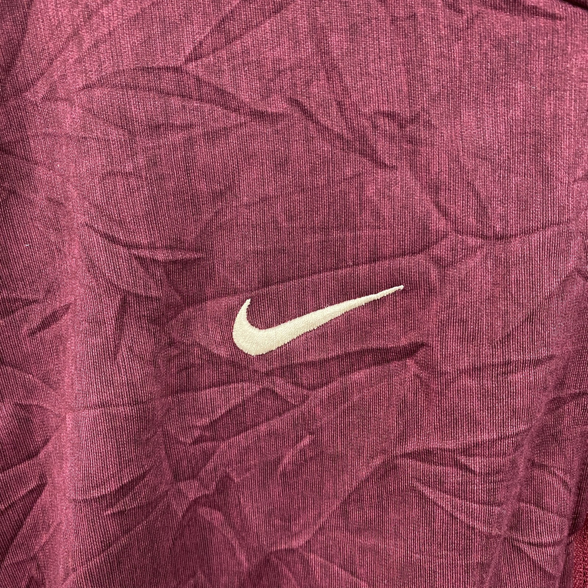 NIKE　ナイキ　ハーフジッププルオーバー　スウッシュ　ボルドー　2XLサイズ　古着