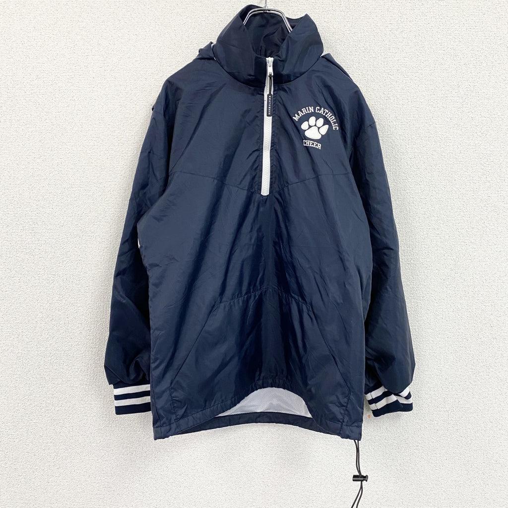 BOATHOUSE　アノラックパーカー　ハーフジップナイロンプルオーバージャケット　紺　ネイビー　古着
