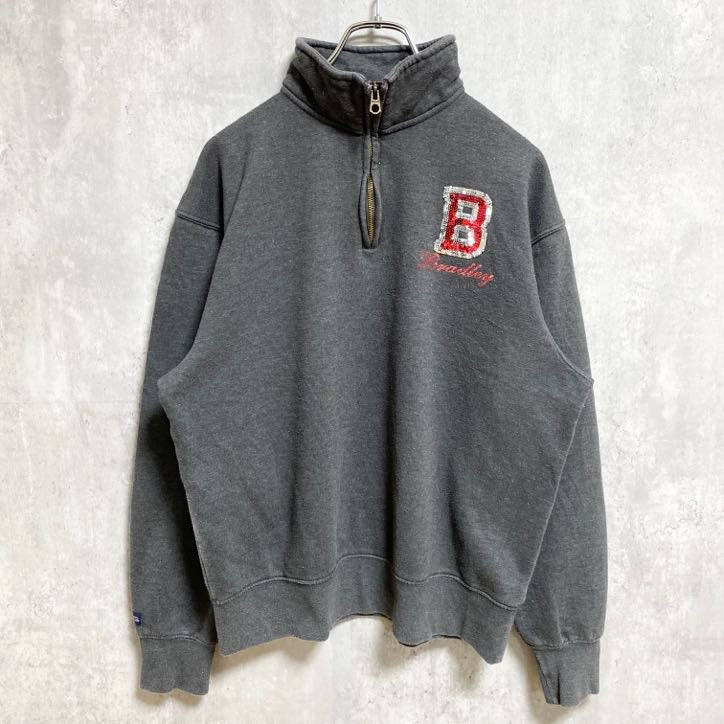 JANSPORT ジャンスポーツ　長袖ハーフジップスウェット　トレーナー　ハイネック　スパンコール　B　Mサイズ　古着