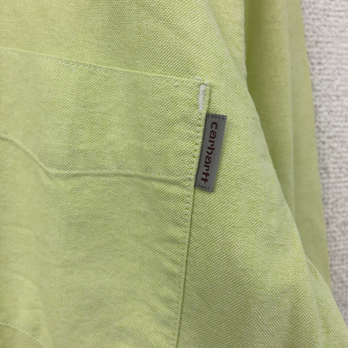 Carhartt　カーハート　長袖ボタンダウンシャツ　黄緑　ライムグリーン　Lサイズ メンズ コットン 古着