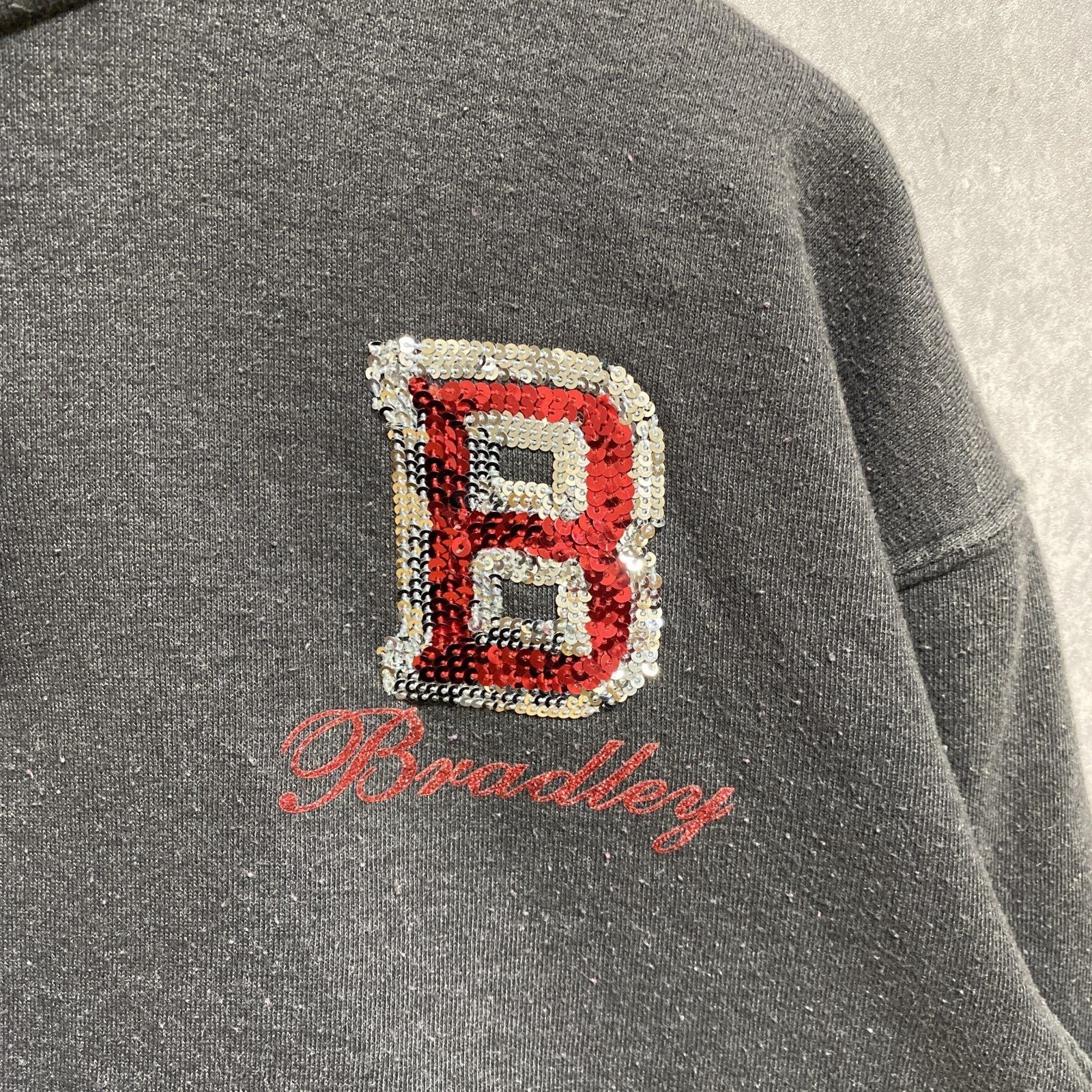 JANSPORT ジャンスポーツ　長袖ハーフジップスウェット　トレーナー　ハイネック　スパンコール　B　Mサイズ　古着