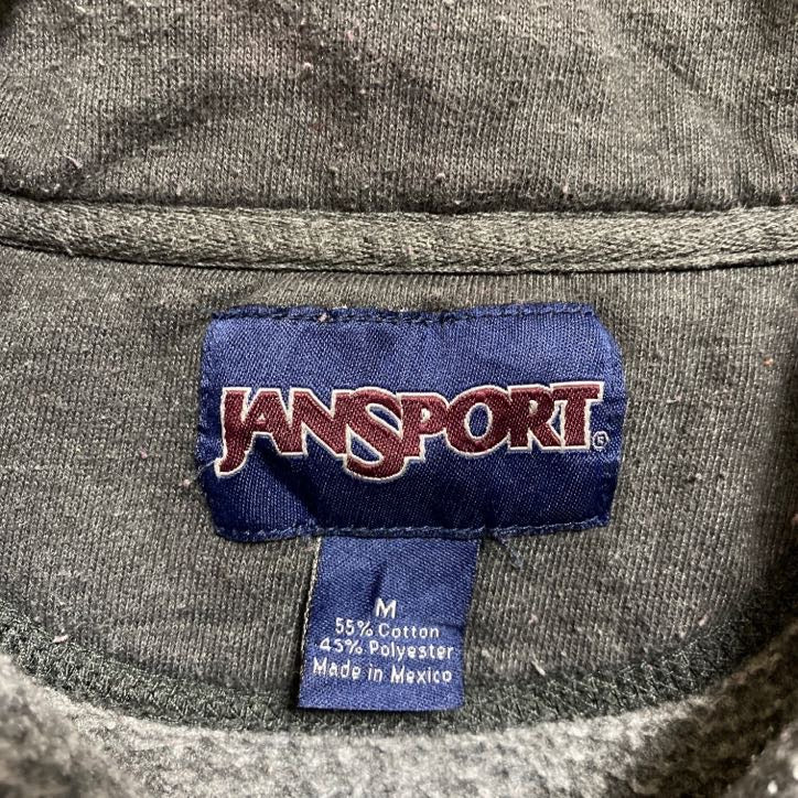 JANSPORT ジャンスポーツ　長袖ハーフジップスウェット　トレーナー　ハイネック　スパンコール　B　Mサイズ　古着