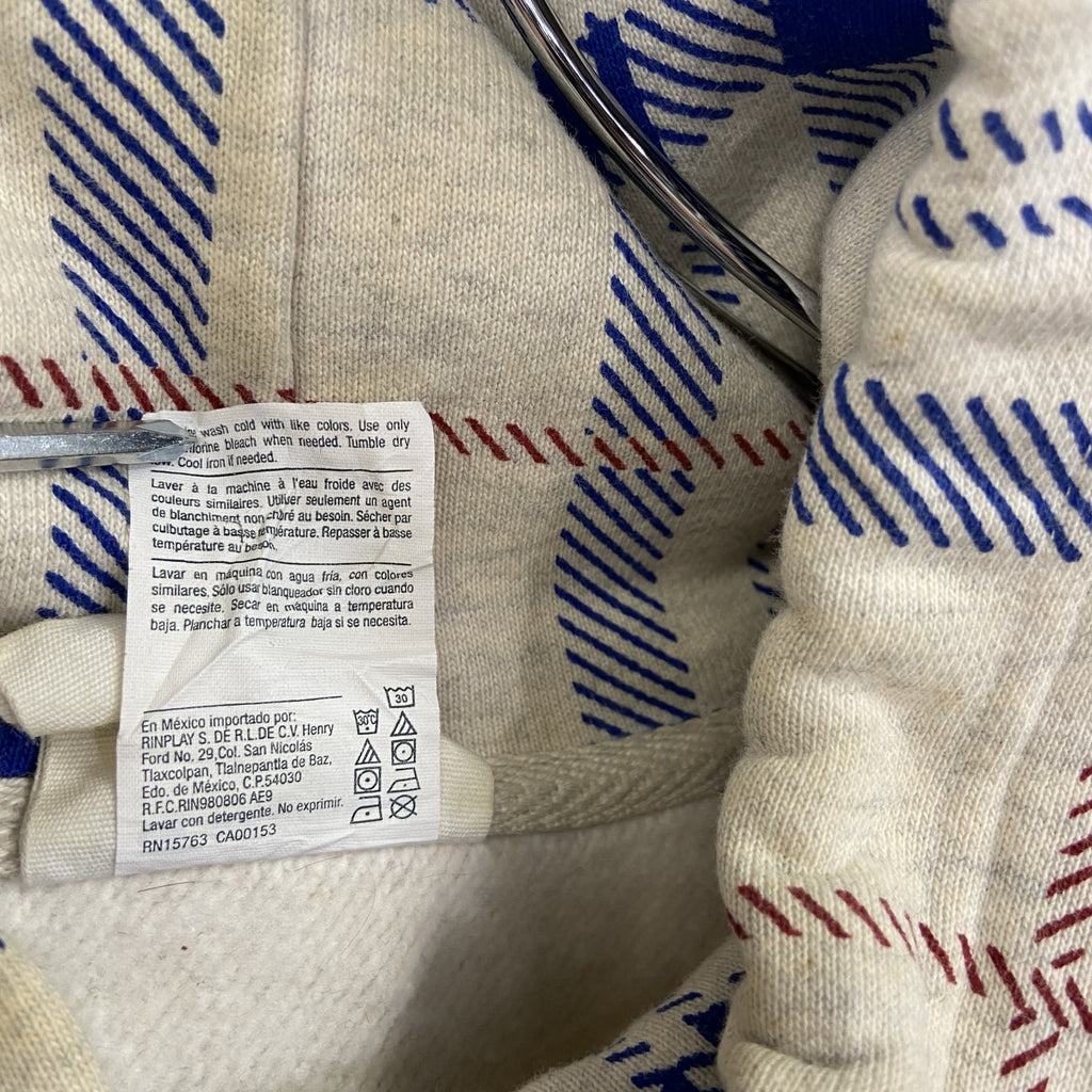 Champion　チャンピオン　リバースウィーブ　スウェットパーカー/フーディー　チェック柄　ホワイト　2XLサイズ　古着