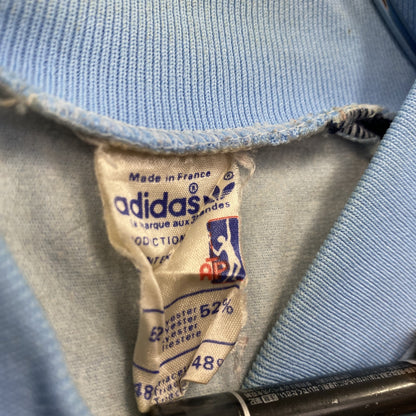 70s～　adidas　アディダス　ATP　ノーカラートラックジャケット/ジャージ　トレフォイルロゴ　ヴィンテージ　青　ブルー