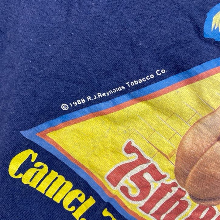 DREW PEARSON　半袖プリントTシャツ　ヴィンテージ　シングルステッチ　紺　ネイビー　Lサイズ　古着