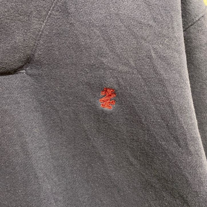 IZOD　長袖スウェット　トレーナー　ショールカラー　ダブルカラー　ロゴ刺繍　ネイビー　紺　秋冬服　Lサイズ　古着