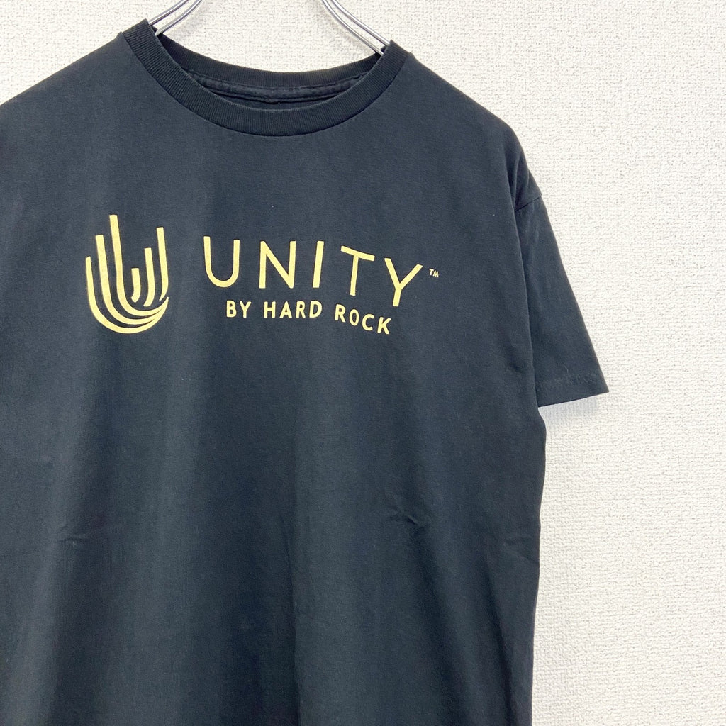 UNITY by Hard Rock　ハードロック　半袖プリントTシャツ　黒　ブラック　クルーネック　Mサイズ　古着