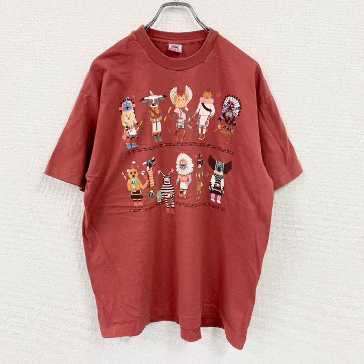 FRUIT OF THE LOOM　半袖プリントTシャツ　シングルステッチ　ヴィンテージ　赤　レッド　XLサイズ　古着