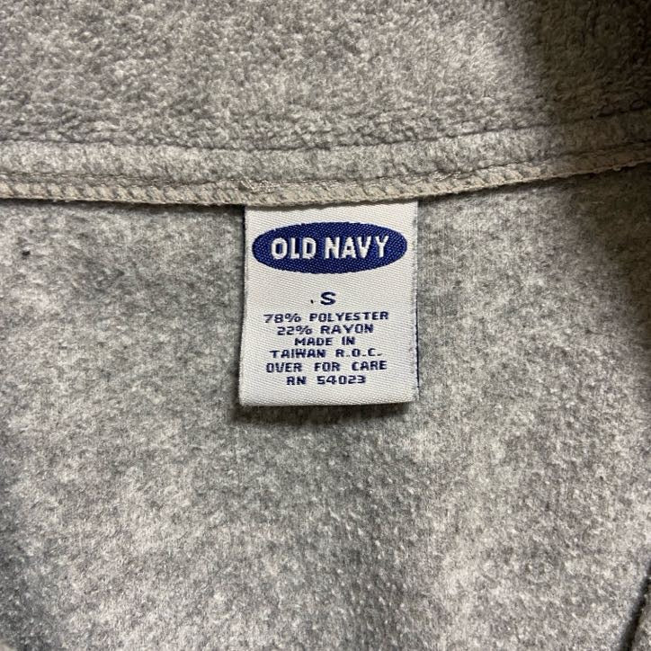 OLDNAVY　オールドネイビー　長袖ロゴワッペンスウェット　ハーフジップトレーナー　グレー　灰色　秋冬服　Sサイズ　古着