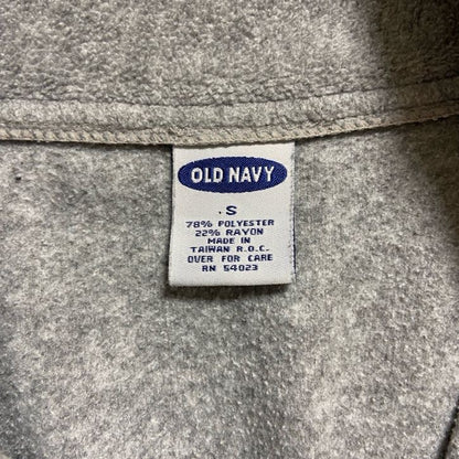 古着 used　OLDNAVY　オールドネイビー　長袖ロゴワッペンスウェット　トレーナー　ハーフジップ　グレー　秋冬服　Sサイズ