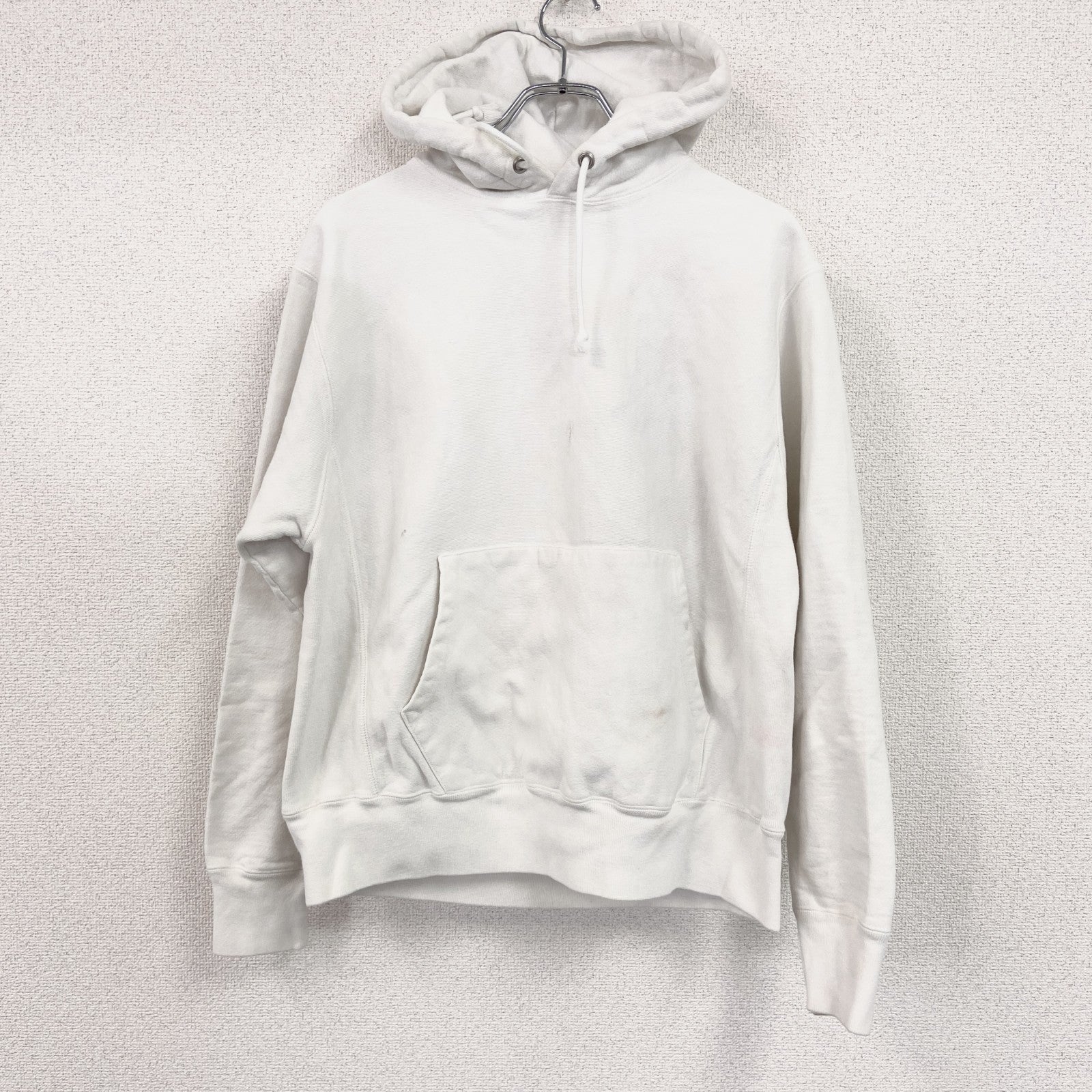 Champion　チャンピオン　リバースウィーブ　スウェットパーカー/フーディー　完全目無し　白　ホワイト　XLサイズ　古着