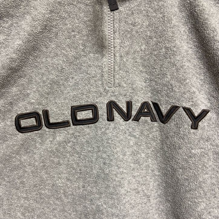 OLDNAVY　オールドネイビー　長袖ロゴワッペンスウェット　ハーフジップトレーナー　グレー　灰色　秋冬服　Sサイズ　古着