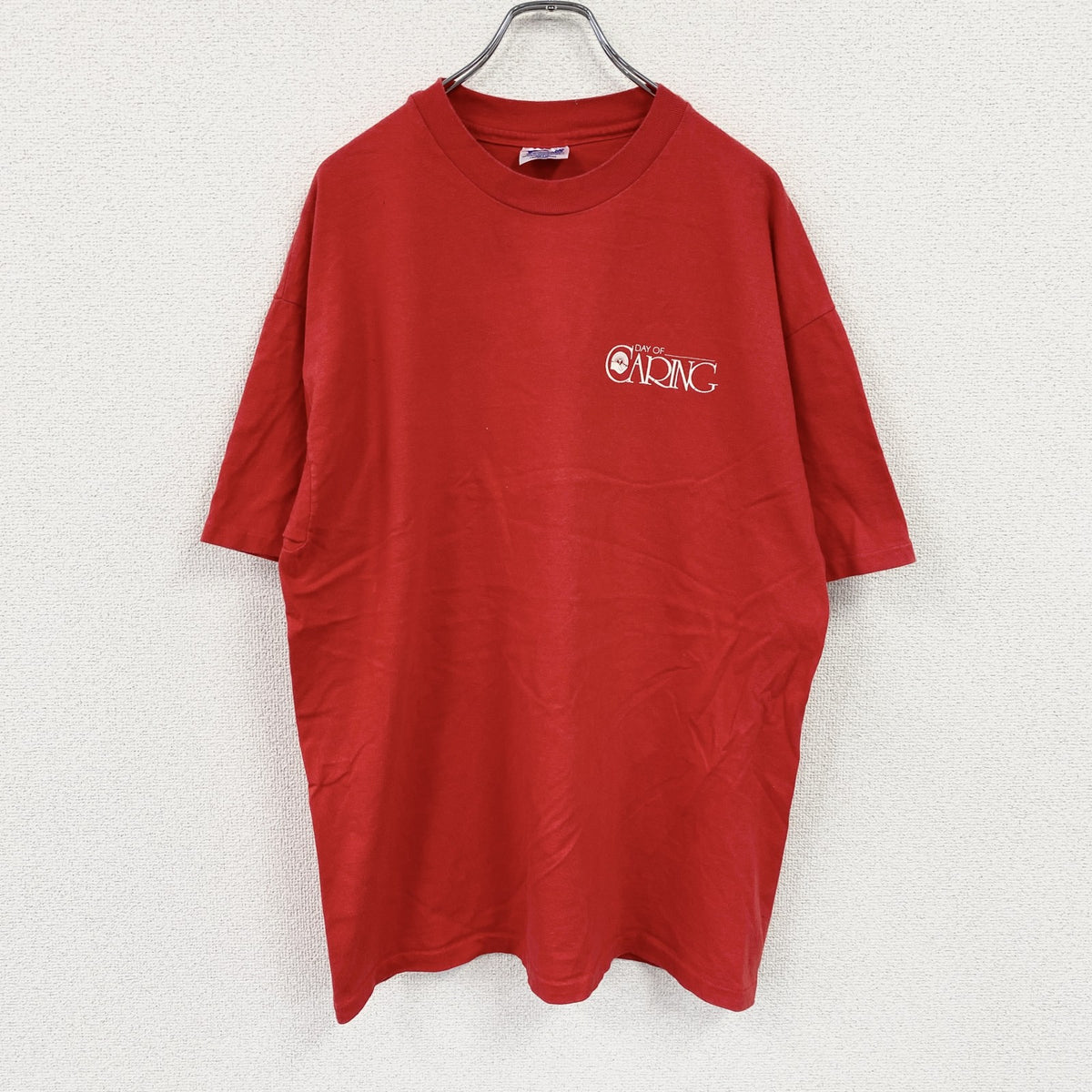Hanes　ヘインズ　半袖プリントTシャツ　シングルステッチ　ヴィンテージ　赤　レッド　XLサイズ　古着