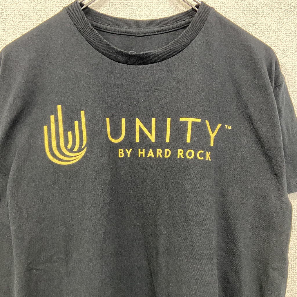 UNITY by Hard Rock　ハードロック　半袖プリントTシャツ　黒　ブラック　クルーネック　Mサイズ　古着