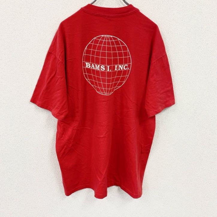 Hanes　ヘインズ　半袖プリントTシャツ　シングルステッチ　ヴィンテージ　赤　レッド　XLサイズ　古着