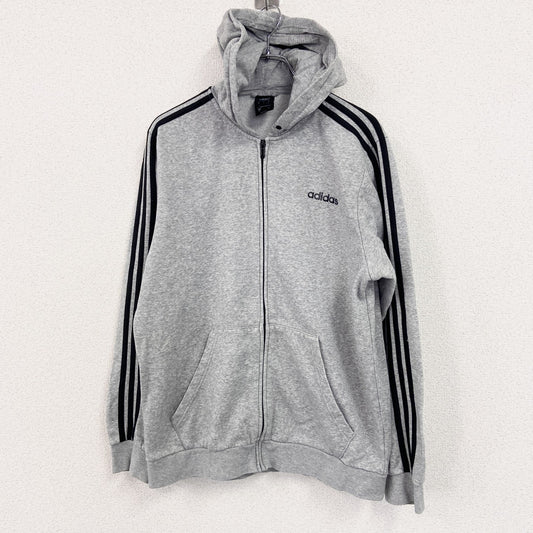 adidas　アディダス　フルジップスウェットパーカー/フーディー　灰色　グレー　Lサイズ