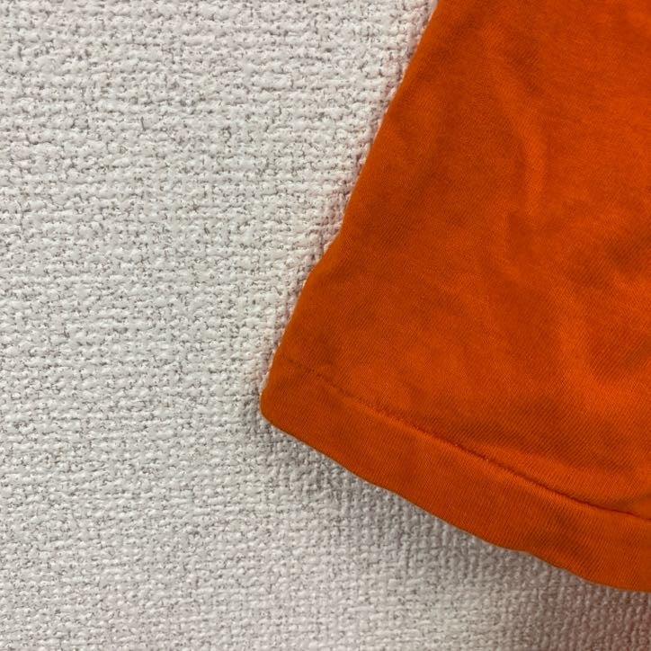 NORTH　ノース　半袖プリントTシャツ　シングルステッチ　ヴィンテージ　オレンジ　XLサイズ カットソー メンズ コットン 古着