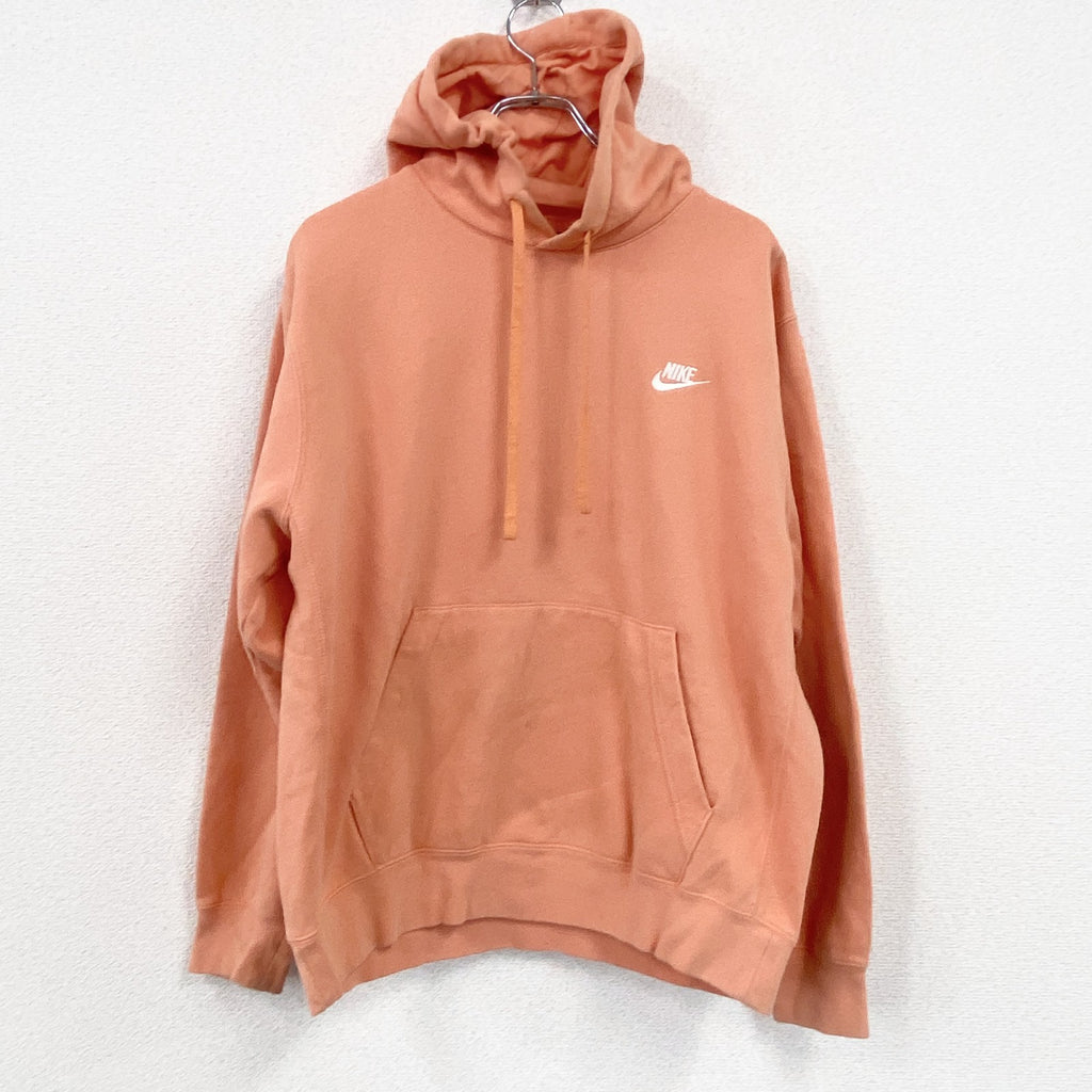 NIKE　ナイキ　スウェットパーカー/フーディー　スウッシュ　リバースウィーブタイプ　オレンジ　Lサイズ　古着