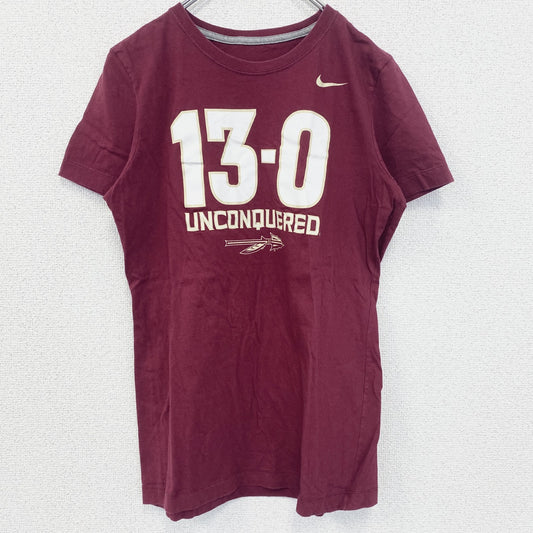 古着　used　NIKE　ナイキ　半袖プリントTシャツ　UNCONQUERED　13-0　レトロデザイン　赤　レッド　Lサイズ