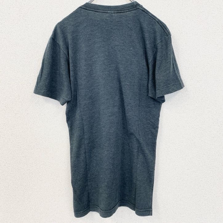 半袖バンドプリントTシャツ　Handsome Furs　レトロデザイン　クルーネック　ダークグレー　Sサイズ　古着