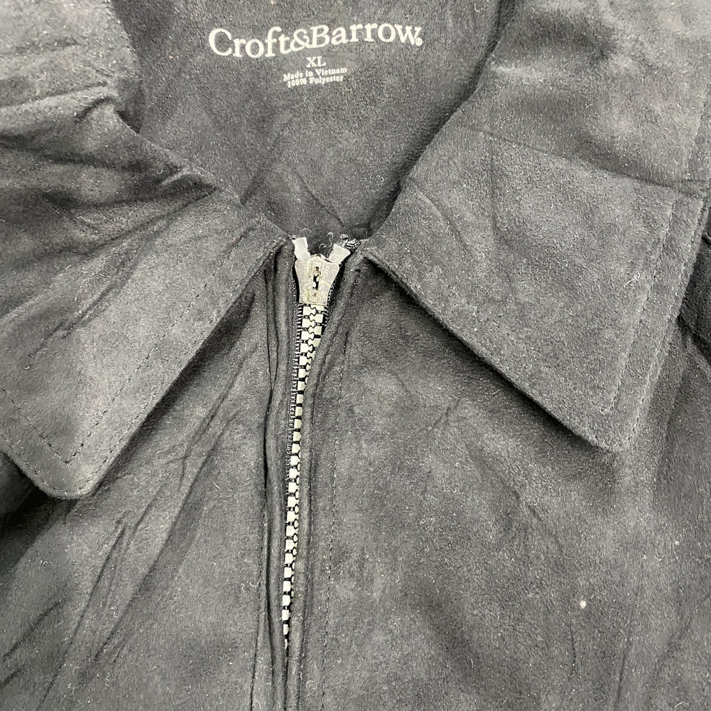 Croft&Barrow　スイングトップ/フルジップジャケット　黒　ブラック　XLサイズ　古着
