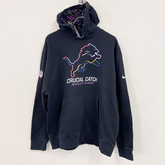NIKE　ナイキ　NFL　Detroit Lions　ウェットパーカー/フーディー　スウッシュ　黒　ブラック　XLサイズ
