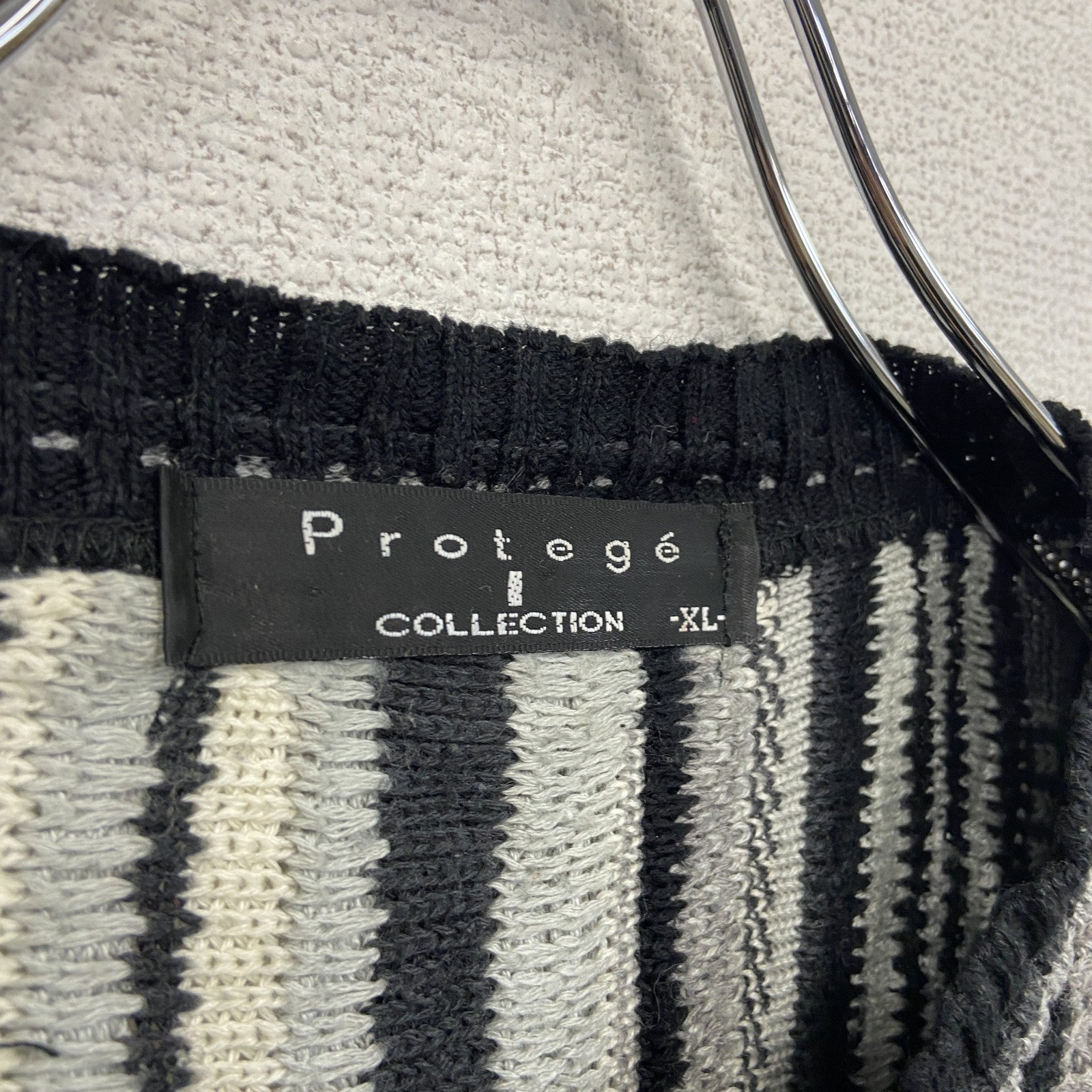 Protege　COOGI風ニットセーター　3Dニット　総柄　マルチカラー　黒　ブラック　XLサイズ　古着