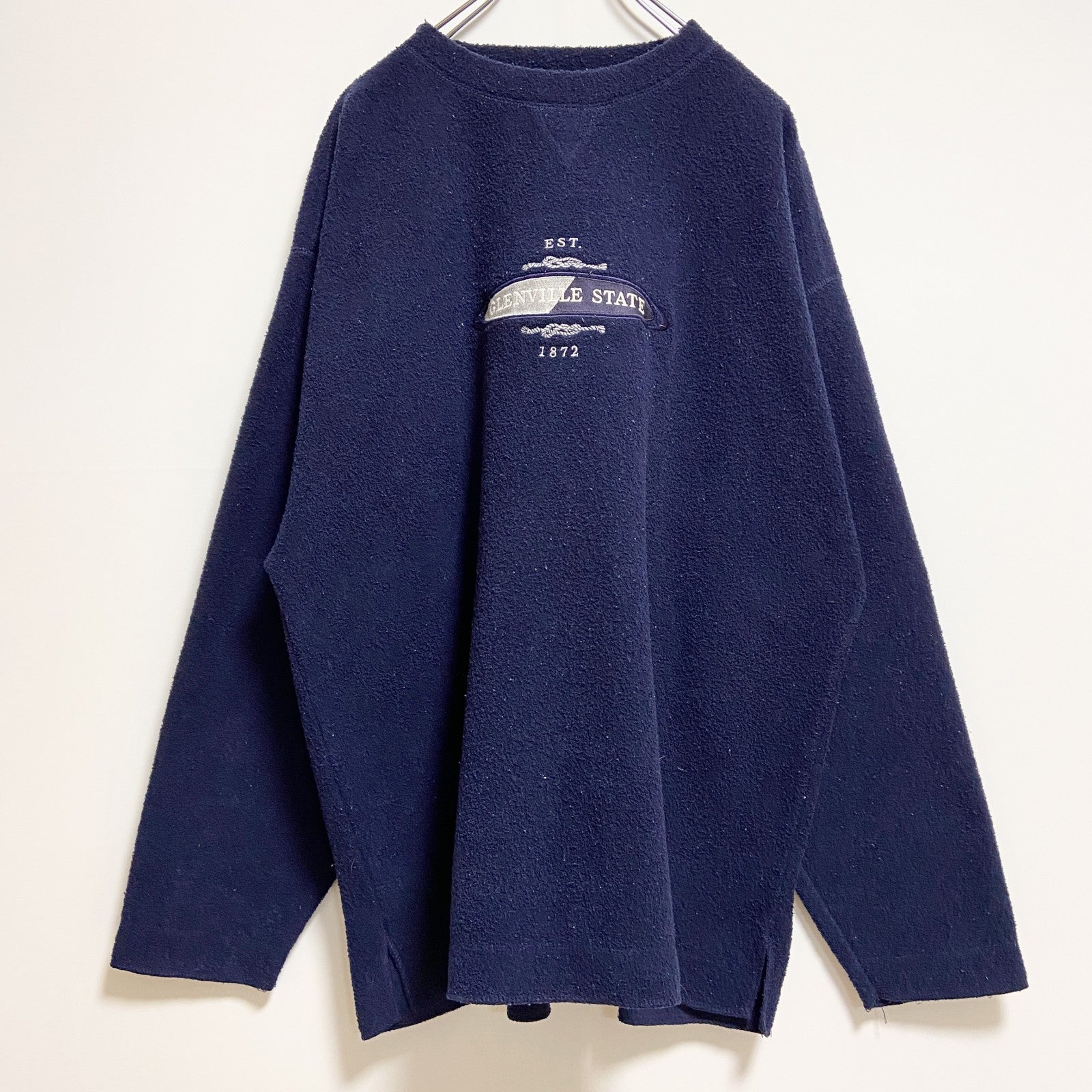 ～90s　GEAR FOR SPORTS　フリースプルオーバー　グレンビル州立大学　ネイビー　紺　2XLサイズ　　ヴィンテージ　古着