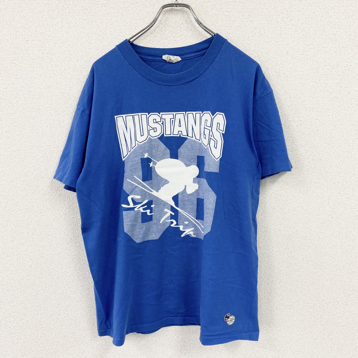 GIRDAN　ギルダン　半袖プリントTシャツ　シングルステッチ　ヴィンテージ　青　ブルー　Lサイズ　古着